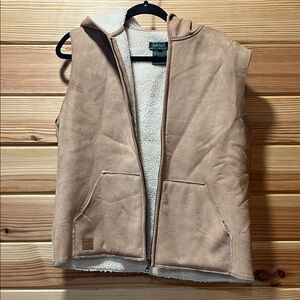 Ralph Lauren Brown Vest with Cream Sherpa Lining
